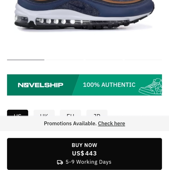 Nike Air Max 97 Premium 'Thunder Blue - Picture 6 of 6